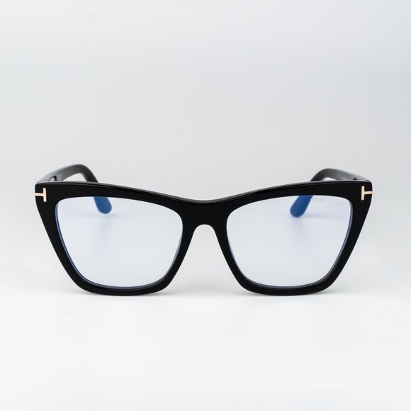 Tom Ford Woman Sunglasses Black Magnetic Clip-On Smoke Cat Eye FT5971-B 001 - Picture 4 of 11